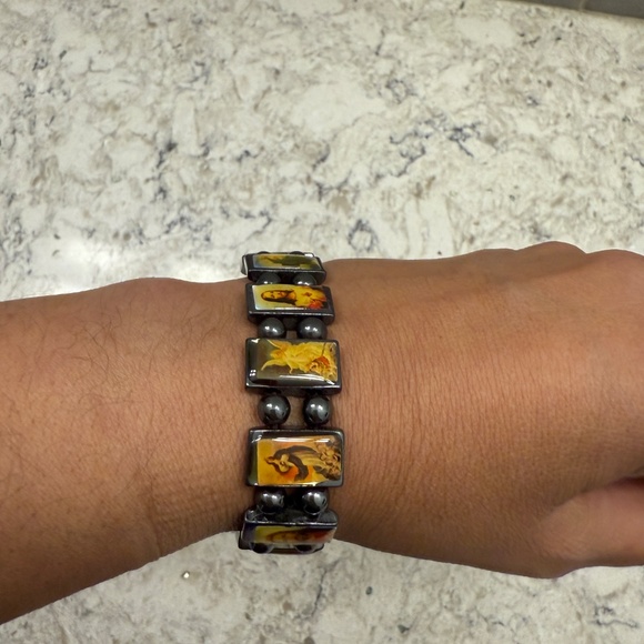 Hematite elastic Saints Jesus angels bracelet - Picture 7 of 7